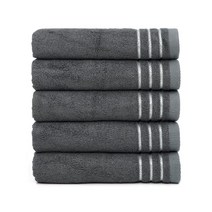 클라우망 뱀부 스트라이프 자연 항균 호텔수건 150g CPBBS150, 딥그레이, 15장