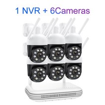 베이비모니터 스마트홈 펫 강아지 카메라 CCTV Techage-무선 감시 시스템 사람 감지 8CH 4MP PTZ 와이파이 IP 기록 비디오 보안 키트 NVR 양방향 오디오, [02] 1T, [03] 8CH NVR 6 Camera