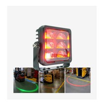안전제일 지게차 차량 LED 램프 실내외 작업 현장 U형 선 줄 안전 라인 U형 Fork Lift 서치 써치 라이트 LED전구 IP67 방수 각도 조절 브라켓, 소형/6발자석/66mm