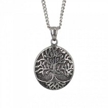 셀러허브 패션 [벨가] 써지컬스틸 빈티지 우드 나무 펜던트 목걸이