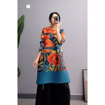 40대 50대 엄마옷 트리플 셔링 2022 봄 에스닉 빅 사이즈 스트링 스커트 뚱뚱mm 차단