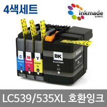 브라더 LC539XL LC535XL 호환 잉크 4색세트 MFC-J200 DCP-J100 재생, 1개