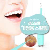 레스트플 5단계 초음파 치석제거기 그린색상 가정용 셀프 스케일링 치아세정기, 블루(품절시 핑크)