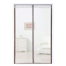 SKANDSALO 출입구 붙이는 모기장 방충망 방 문 창문 자석 자동 방충 커튼 문발 바란스 부착, 100x240+커피+라이트그레이퓨어샤인