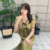 여성 빅 사이즈 봄 여름 반팔 원피스 통통 77 패션 랩 가족사진 코디 하체비만