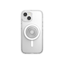 PopSockets MagSafe와 호환되는 둥근 폰 그립이 있는 팝소켓 아이폰15 케이스 아이폰15용 폰케이스 무선충전 호환 - 클리어