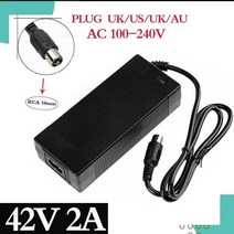 36v 충전기 rca 10mm 플러그 lotus 커넥터 출력 42v 2a electric bike powerboard 리튬 배터리 충전 스쿠터, 우리를