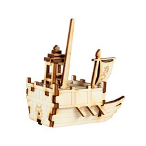 퍼즐피플 3D 영공방 배/비행기/자동차 입체퍼즐모형, 3D목재 달려라 아기판옥선, 1Ea