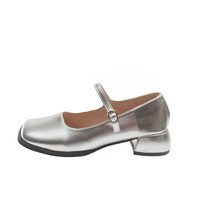 여성용 메리제인 스트랩 뮬4cm 하늘비즈 C11 F330U920