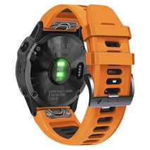 저스트파 Garmin Fenix 5X Plus 6X Pro 3 HR 하강 MK1 메탈 시계 밴드 퀵 릴리스 벨트 팔찌 액세서리 용 26mm 티타늄 합금 스트랩, [02] QuickFit 26mm, [02] Silicone