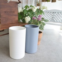 고강도 초경량 대형 플라스틱화분 27x50cm 원형, 그레이