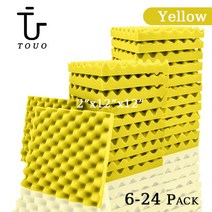 2GIDA 스튜디오방음제 TOUO 어쿠스틱 폼 내화 방음 스폰지 계란 상자 스튜디오 가정용 흡음 6 개 12 24 개, 28.Yellow - High Density-6 Pcs