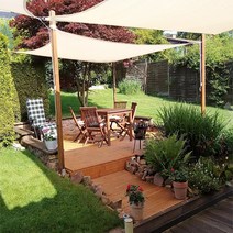 방수 썬쉐이드 (밝은 크림) 그늘막 쉐이드 카페 테라스 옥상 천막 차광막, 5번: 3×3