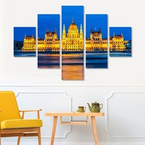 북유럽인테리어 5분할 액자세트 대형캔버스 사진 그림 액자 26종, 1번. 싱가폴 시티, 초대형 5개세트(260 x 130cm), 캔버스액자(옆면연장)