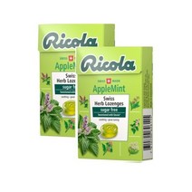 무설탕 스위스 허브캔디 리콜라 애플민트, 45g, 2개