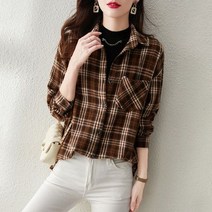 ZENCY 젠시 웜톤 여성 체크남방