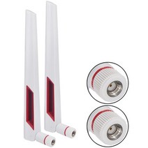 공유기 안테나2pcs 12 dBi 듀얼 밴드 WiFi 안테나 2.4G 5G 5.8GHz SMA 남성/RPSMA 남성 범용 증폭기 WLAN, 01 White RP SMA Male