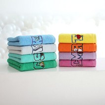 BT21 와펜 뱃지 세면타올 140g, 색상:화이트