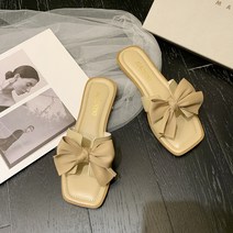 볼넓은 미끄럼방지 휴양지 리본슬리퍼 왕골 리본 가벼운 조리 명품스타일 화이트 데일리