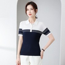 여성 니트티 반팔 V넥 카라 여자 여름 니트 반소매 여름니트티 정장 카라티 니트카라티 인박카086