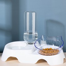 고양이 강아지 투명 정수기 구내염 기침 유산균 영양제 밥그릇 집 옷 치석 칫솔 귀세척, A. 투명_정수기 그릇
