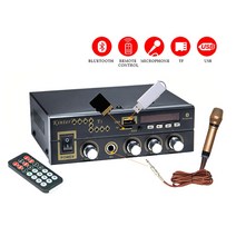 PUZU LVPIN DSP 카오디오 바이크 오토바이앰프 해양보트 품질 마이크 Hifi 블루투스 전력 증폭기 12V 110V 220V 디지털 플레이어 DVD CD MP3 TF USB, 한개옵션0