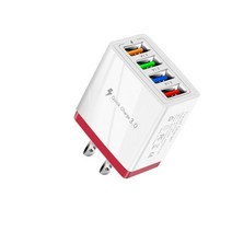 무선충전기 휴대폰 3.1A 4 포트 USB 벽 플러그 전원 어댑터 충전기 아이폰/안 드 로이드 큐브 벽돌 상자 기, 06 Red White_02 US Plug