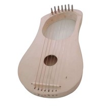 거문고 하프 7 현 DIY 키트 고대 스타일 목재 현악기, 한개옵션0