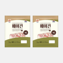 베이컨 뭉치 업소용식자재 대용량베이컨 사조오양 1kg X 2개, 기본 상품+아이스팩 2개
