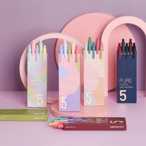 카코 KACO 퓨어 에디션 젤펜 볼펜 5종 세트, 퓨어 모란디 젤펜 5종 세트 Ver.2