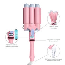 봉고데기 자동 헤어 컬링 매직기 Ihongsen LCD 컬링 아이언 세라믹 모델링 도구 아이론 전기 헤어 컬러 롤, 02 Black32mm_03 UK