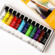 민화 전문가용 수채화물감세트 12색 12ml 그리기도구 찍기놀이도구 미술놀이 엄마표미술 유아미술