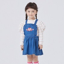 (쇼핑점) [코코리따] 여아/치마 22 NEW 인기만점! 데일리로 입기좋은 사랑스러운 나들이룩! 티니핑 데님 멜빵 스커트 #캐치티니핑 #멜빵치마 #데님치마 #나들이룩 #데일리룩