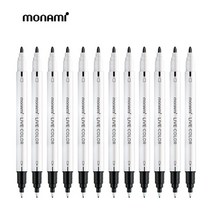 모나미 라이브칼라(화이트 축) 단색 1다스, 블랙(12자루)