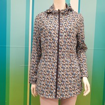 [크로커다일레이디]간절기겹후드집업허리샤링프린트바람막이점퍼CLAFJP202 2001아울렛