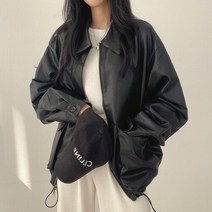 가죽자켓 라펠 더블 포켓 지퍼여성용 느슨한 가죽 자켓 한 팬 캐주얼 가죽 자켓 겉옷