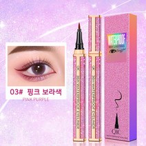Pealy 아이라이너 컬러 아이라이너 워터프루프 4색 컬러 1g, 03 핑크 보라색*2