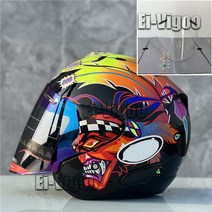반모 소두핏 스냅백 헬맷 3/4 하프 블랙 오픈 페이스 오토바이 헬멧 러셀 플라워 Casque Motocross, 01 with Clear Visor