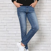 위드진 남성용 절개 히든밴딩 스크래치 스판청바지 W139