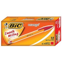 BIC 오렌지 볼펜 0.7mm 12개입 MO 유성 빅펜 샤프, 적색, 본상품선택