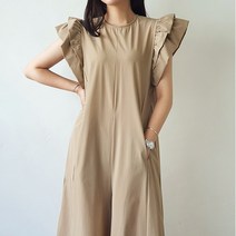 154 여름신상 여름 바스락 프릴 소매 나시 스판 포켓 와이드핏 점프수트 2color