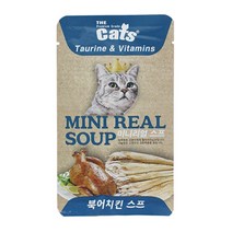 더캣츠 미니리얼 스프 북어 치킨 스프 40g 고양이 수분 간식 캔 삼계 북어 연어 가다랑어, 북어 치킨 40g
