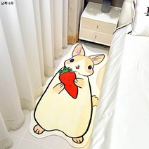 귀염둥이 라쿤 침대 옆 러그 롱 스틱과 도톰한 캐릭터 침실 러그 이형 가을 겨울 플로팅 매트