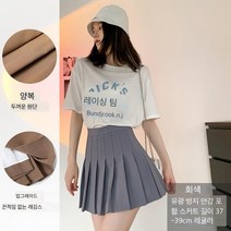 큰 사이즈 스커트 여름 여학생 한국어 버전 하이 웨이스트 그레이 a 라인 바지 가을 겨울 2023 체크 무늬 플리츠 스커트 스커트