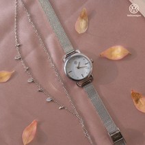 폭스바겐 스와로브스키 스톤 사용 여성용 메탈시계 VW-Whitestone 2종