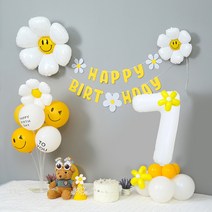 [피앤비유니티]데이지 가랜드 숫자기둥 생일풍선세트(모자 안경포함), 08)가랜드 풍선세트-숫자기둥7 (모자 안경포함)