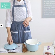 밝은분위기 나눔용도 면소재 레이스앞치마 포켓앞치마