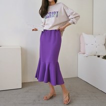 도도해닷컴 여자 맨투맨 머메이드 롱 스커트 세트
