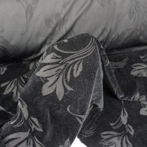 원단대장 벨벳 번아웃 패턴 광택 스판 다이마루 블랙 풀꽃 의류용