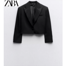 ZARA자라 걸 새틴 라펠 숏 블레이저 자라크롭자켓 4387343